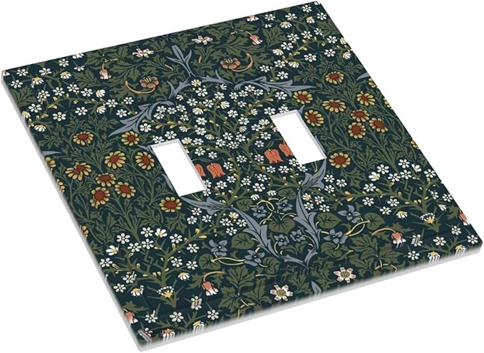 Decorative Switch Plates Colorful Floral Boho Flower Plant Leaf 2 Gang Double Toggle Outlet Light Switch Cover Wall Plate Electrical Faceplate For Bed Room Living Room Decor