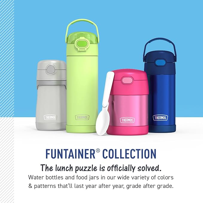 Thermos Baby 10 oz. Stainless Steel Bottle with pop-up straw, Cars