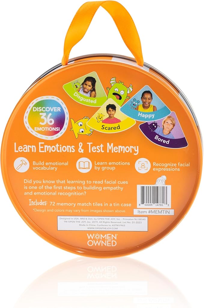 Open The Joy - Emotions Memory Match Card Game for Kids, Family Fun Educational Activity to Explore Feelings and Expressions - Ages 4 and Up