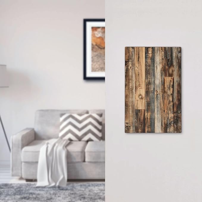 Light Switch Cover Plate Rustic Brown Wood Pattern Splice Plank 1 Gang No Device Blank Electrical Wall Plates Faceplate Decorative Switch Plate For Farmhouse Cabin Decor