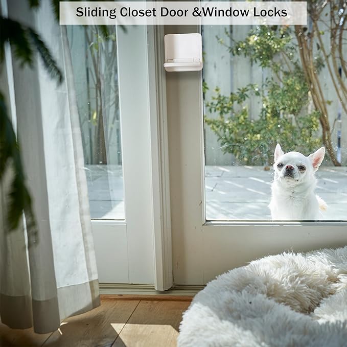 Sliding Closet Door Lock - 4pcs Kids Safety Lock for Sliding Closet Glass Window Door Easy To Installation and Protect For Your Child and Pets
