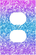 Outlet Covers Fantasy Colorful Glitter Blue Purple Gradient 1 Gang Duplex Light Switch Cover Plate Decorative Wall Plates Socket Cover Electrical Switchplate for Kids Room Home Decor