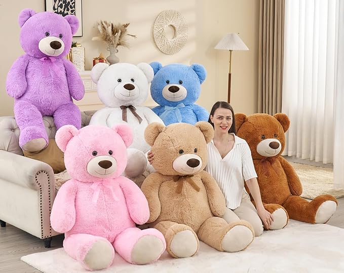 Toys Studio Ultra Soft Teddy Bear 51 inch Giant Stuffed Animal Large Stuffed Bear Plush Toy for Girls Women Gifts Christmas Kids Easter Valentine's Day Mother's Day