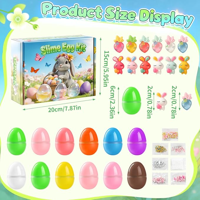 12-Piece Slime Glue Set, DIY Butter Glue, Stress-Relieving Toys, Handmade Toys, Children's Birthday Party Gifts, Slime kit for Boys Girls (Blue)