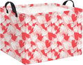 HIYAGON Rectangular Valentines Basket Fabric Storage Bin Storage Boxes Collapsible Storage Basket for Clothes Books Shelves Basket(Pink White Heart)