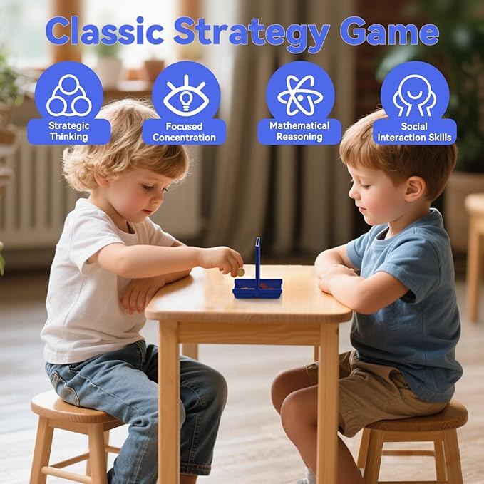 Pup Go Pocket-Sized 4 in a Row for Kids Ages 3+, Perfect Travel Companion for Kids, Travel Games for Car, Road Trip & Airplane. Classic 2 Players Strategy Game for Boys Girls, 6 Spare Discs Included