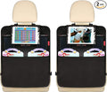 Kaiphy Car Backseat Organizer Premium Quality Car Kick Mats with 10" Tablet Holder - Extra Large Pocket- Sturdy Top 2Pack