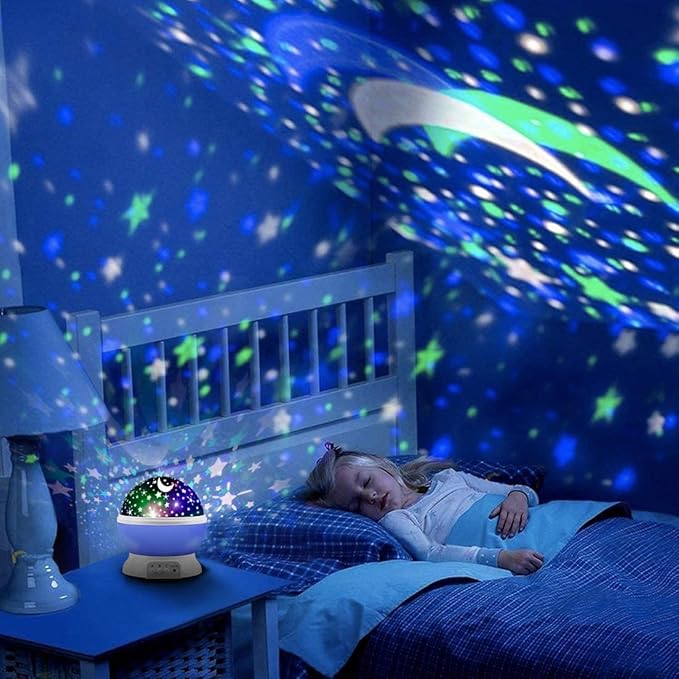 Star Projector Night Light for Kids, Kid Night Light Projector with Glow in The Dark Stars, Nightlight for Kids Room Decor, Gifts for 3 4 5 6 Year Old Boys Birthday Toys Blue