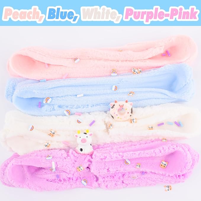 Pink Cow Cloud Slime, Scented Slime with Cute Donut Cow Charms and Rainbow Cloud Add-ins, Birthday Gifts for Kids 4-12, Party Favors for Girls and Boys, Super Soft Sludge Toy