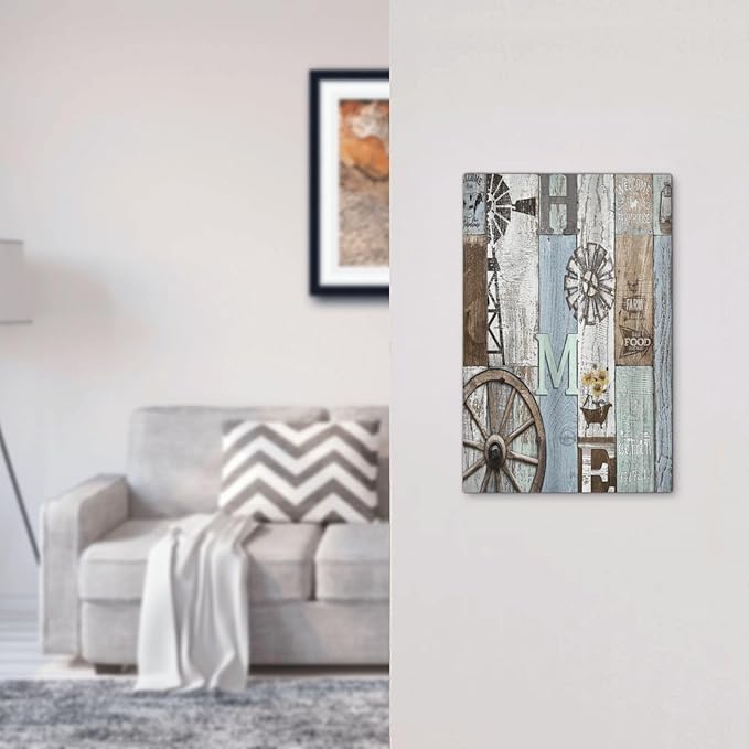 Rustic Western Barn Door Vintage Windmill Light Switch Cover Plate 1 Gang No Device Blank Electrical Wall Plates Faceplate Decorative Switch Plate Covers for Farmhouse Home Decor