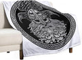 60 x 80 Inches Flannel Throw Blanket Viking Warrior Norse God Odin with Crows Birthday Present for Men Women Winter Holiday Soft Blankets for Bedding Sofa
