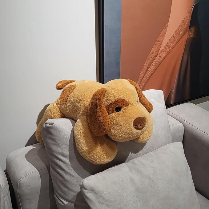 FoxVilla 4lbs Dog Weighted Stuffed Animals, 24 inch Weighted Plush Stuffed Animals for Adults, Cute Soft Weighted Plush Throw Animal Pillow Toy, Birthday Gifts for Adults Kids