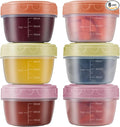 Salad Dressing Container to Go with lids,Dishwasher and Microwave Safe Tiny Condiment Containers with Graduated Lines, Reusable and Leakproof Small Sauce Containers for Lunch Box 6 Pcs 2.7 OZ Mixed 2