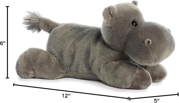 Aurora® Adorable Flopsie™ Howie Hippo™ Stuffed Animal - Used to Create Imaginative Play Adventures - Perfect for Birthdays, Kids and Adults, All Ages - Gray 12 Inches