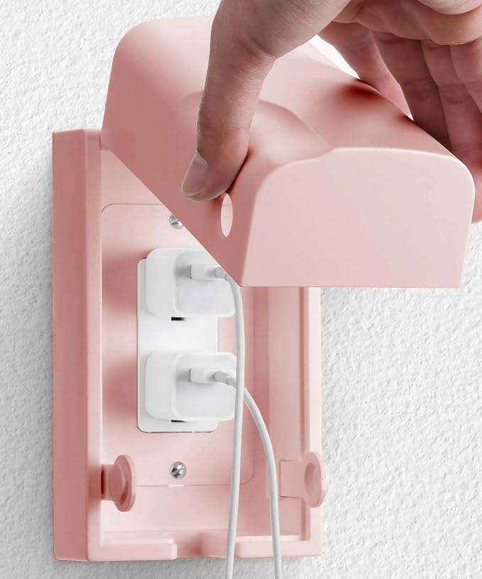 Bates - Baby Safety Outlet Cover Box, Pink, Outlet Covers Baby Proofing, Plug Covers Baby Proofing, Baby Outlet Cover, Socket Covers Baby Proofing, Baby Outlet Covers Baby Proof, Outlet Box Cover