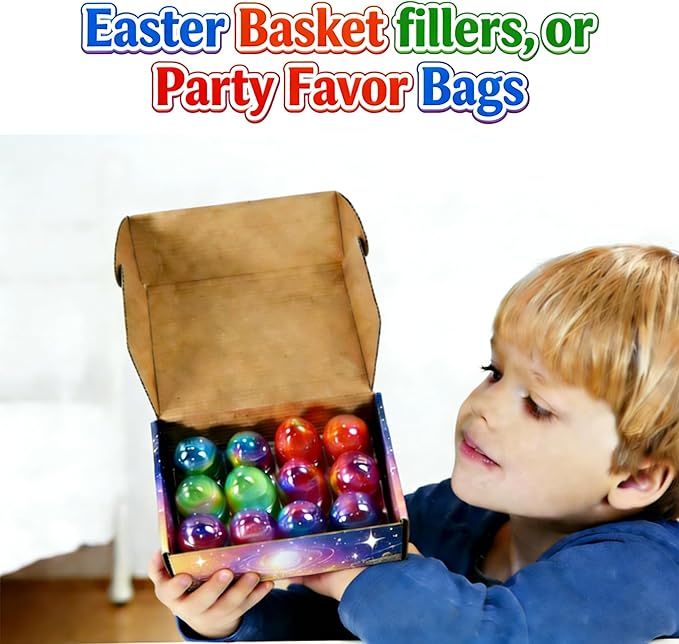 12 Pack Galaxy Slime Eggs Toys Kit,Super Soft, Non-Sticky Texture,Easter Eggs Ideal for Birthday Gifts for Girls and Boys, Party Favors, and Easter Basket Fillers