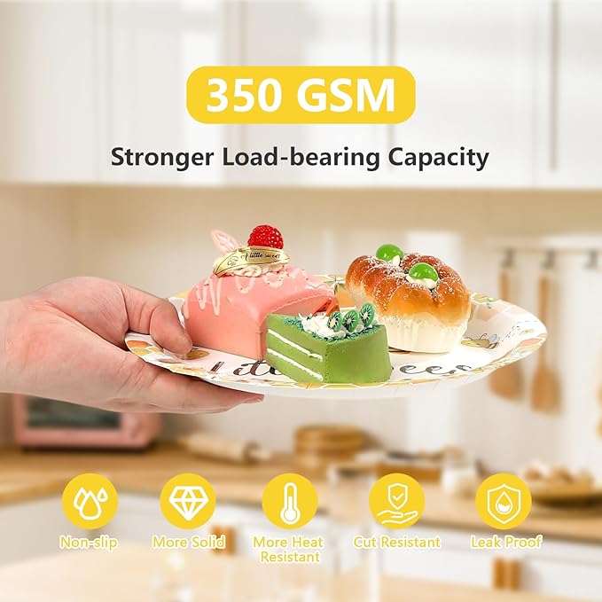 96Pcs Two Little Bees Party Supplies Bumble Bee Twins Theme Plates and Napkins Tableware Sets We Bee Twins Party Decorations for Bees Twins Baby Shower 2nd Birthday Decorations Serves 24