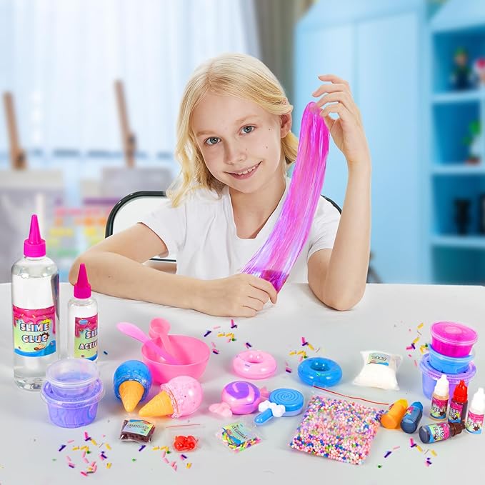 Mini Party Slime Kit for Girls and Boys, Max Party Favors Slime Making Kit to Make Butter Cloud and Foam Slime, Stress Relief Toys, DIY Slime Supplies for Girls and Boys