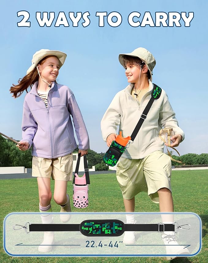 Miss Adola Water Bottle Carrier with Strap - Insulated Kids Water Bottle Holder for Boys Girls Bottle Bag for 10-18Oz