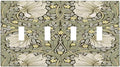 William Morris Pimpernel Flowers Plant Floral Light Switch Covers Quad Toggle Electrical Faceplate 4 Gang Wall Plate Decorative Switch Plates Cover for Farmhouse Living Room Decor