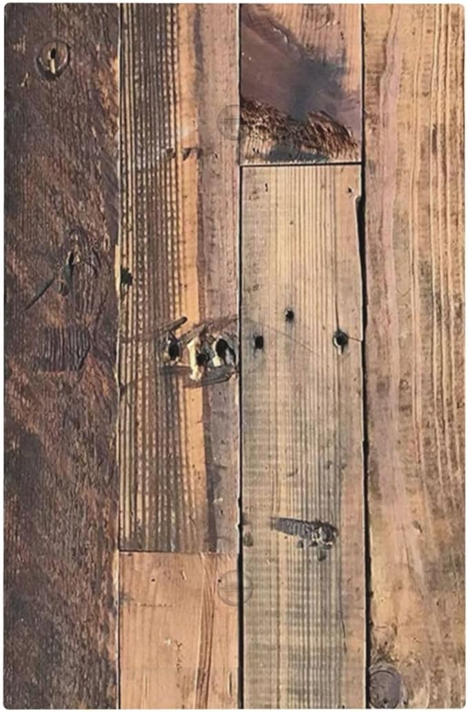 Rustic Brown Wood Plank Vintage Country Wooden Board Light Switch Cover Plate 1 Gang No Device Blank Electrical Wall Plates Faceplate Decorative Switch Plate for Farmhouse Home Decor