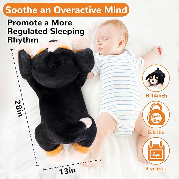 gnomantic Bernese Mountain Dog Weighted Stuffed Animals - 28 Inch 5.0 Pounds Weighted Plushies Dog Stuffed Animal - Large Plush Pillow - Cute Plush Toy Gift for Kid & Adults (28" 5.0 lbs)