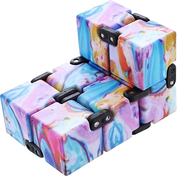 Toynk Infinity Cube Fidget Toy Blocks | Sensory Stress Relief Toy for ADD, ADHD, Autism | Anxiety Reducing Mini Fidget Games | Improves Hand & Wrist Dexterity | Brain Teasers for Focus and Relaxation