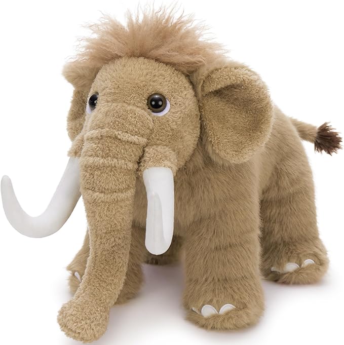BENINY Woolly Mammoth Plush Toy, Cute Soft Elephant Stuffed Animal for Boys Girls Kids, 16" Cuddly Christmas Birthday Gift for Ancient Animal Lover