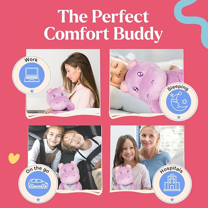 Lilly's Love Weighted Stuffed Animals for Adults & Kids — 5lb Calming Hippo Plush for Anxiety, ADHD & Sensory | Machine Washable Weighted Stuffed Animal w/Removable Insert | Henry The Hippo