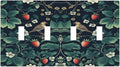 Light Switch Covers Strawberry Birds Flowers Plant Morris Floral Quad Toggle Electrical Faceplate 4 Gang Wall Plate Decorative Switch Plates for Bedroom Farmhouse Decor