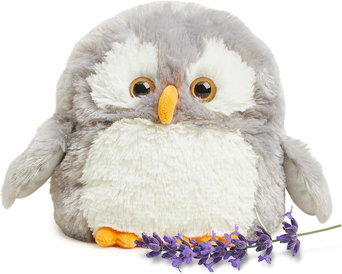 warmies Microwavable & Weighted Stuffed Animals, Owl - Heated Stuffed Animal Plushie for Warmth & Comfort - Cute Soft Plush Toys for Adults & Children (Boys, Girls, Babies & Toddlers)