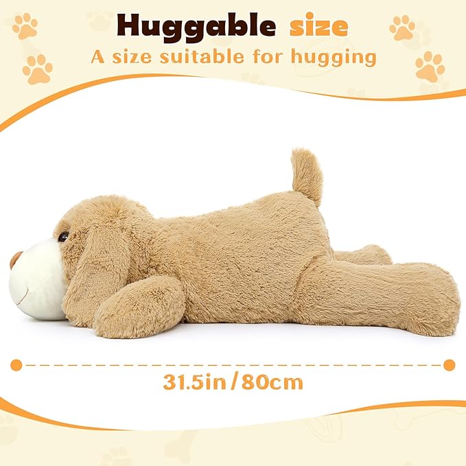 MorisMos Giant Golden Retriever Stuffed Animal 31" Large Stuffed Dog Plush Pillow, Soft Floppy Puppy Stuffed Animal Plush Toy for Kids & Adults, Cute Hugging Dog Plush for Birthday Chirstmas Gift