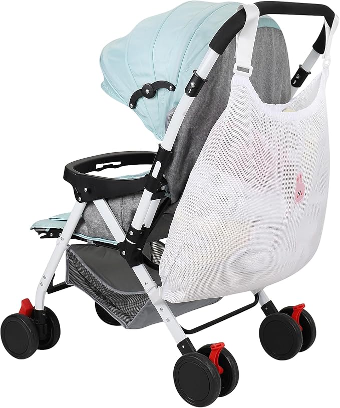 Accmor Universal Stroller Organizer, Large Storage Stroller Bag Fits for Uppababy, Nuna, Britax, Doona Strollers, Non-Slip Adjustable Storage Mesh Caddy Accessories for Stroller Crib