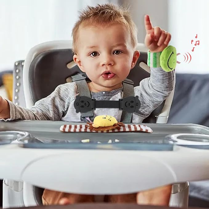 Anti Escape Harness Chest Clip Lock, Baby Safety Strap Prevent Kids Taking Their Arms Out of High Chairs/Strollers, Safety Strap Clips with 2 Dolls(2 Pack)