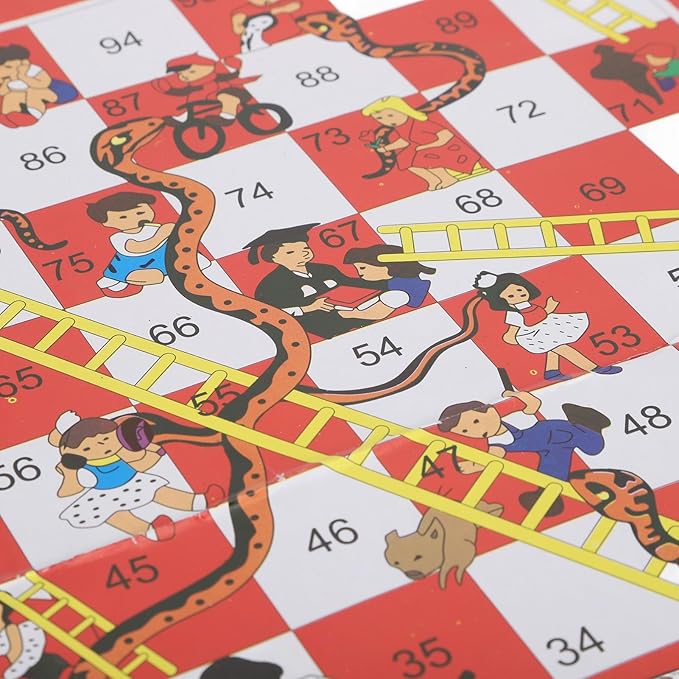 Snakes and Ladders Board Game, Ludo Board Game Chess Challenging Fun Enhance Relationship Board Game Set Snakes and Ladders for Outdoor Travel
