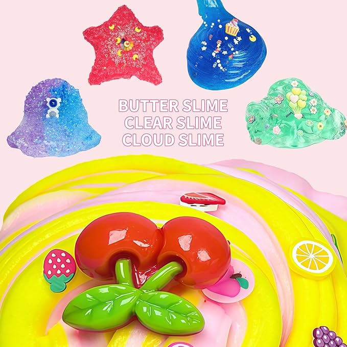 UIVIEHIR Magical Slime Collection 15pack Sensory Play Set with Ocean, Universe, Flower Field, Bee, Cupcake, Galaxy Themed Slimes, Kids Stress Relief Toy
