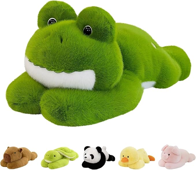 QUIRAI Weighted Stuffed Animals Frog Plush, 24" | 3.3 lb Frog Stuffed Animal, Pillowfort Weighted Plush Animals & Cute Plushies Gifts for Kids Adults