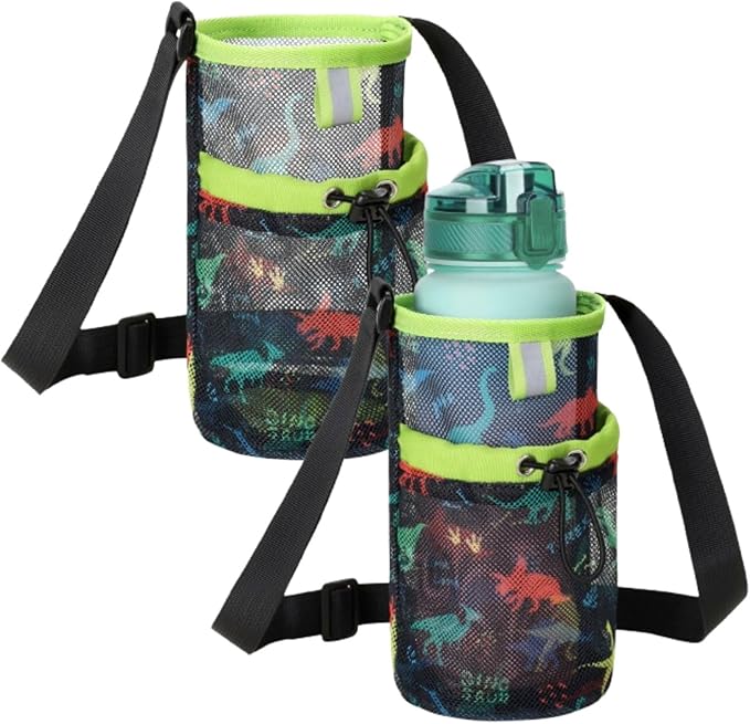 Water Bottle Carrier for Kids - Water Bottle Holder with Strap, Boys Girls Water Bottle Sling Bag for 10/12/14/16/18Oz Water Bottles Walking Hiking Camping