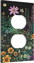 Decorative Outlet Covers Brainstorming Sketches of Weeds Wildflowers Plants 1 Gang Duplex Light Switch Cover Plate Wall Plates Electrical Outlets Electrical Switchplate Face Plate