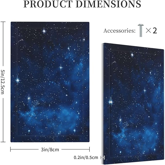 Light Switch Cover Plate Galaxy Starry Sky Universe Sparkle Stars 1 Gang Blank No Device Decorative Outlet Covers Electrical Wall Plate Switchplate for Bathroom Bedroom Decor