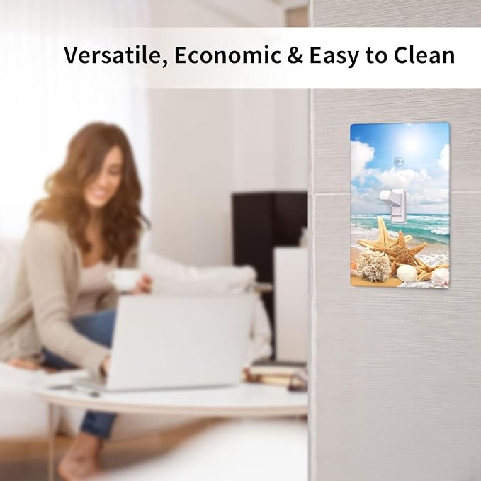 Ocean Beach Seashell Light Switch Cover Plates Decorative Single Toggle Wall Plate, 1 Gang Lightswitch Cover