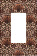 Earth Tone Floral Rustic Damask Boho Flower Decorative Outlet Covers 1 Gang Single Rocker Light Switch Cover Plate Wall Plates GFCI Faceplate for Farmhouse Home Decor