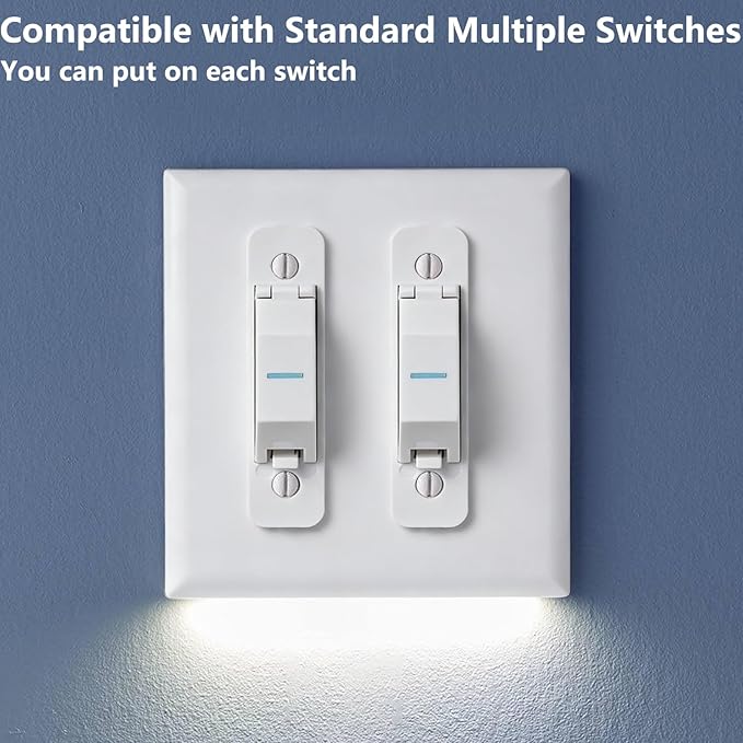4 Pack Light Switch Cover Guard,Light Switch Lock With Glow In The Dark Effect, Child Proof Wall Switch Cover Keeps Lights or Switches from Being Accidentally Turned ON or OFF （White)