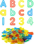 66 Pcs Plastic Letters and Numbers – Light Table Manipulatives Set for Alphabet Learning, Math Basics, and Color Recognition