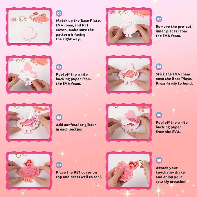 Shake-its Glitter Craft Kits, DIY Art Kit for Kids - Fun Shake Art Supplies, Creative Arts and Crafts Activity Gifts for Girls & Boys Ages 4 5 6 7 8 9 (Unicorns & Princesses)
