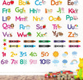 AOWDIAO Learning Wall Decals for Kids - Peel and Stick Alphabet, Numbers, Colors & Animals - Classroom, Nursery and Playroom Educational Decor
