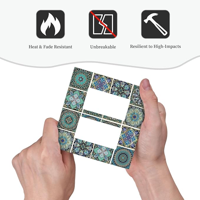 Decorative Outlet Covers Mandala Decorative Rustic Vintage Turquoise Pattern 2 Gang Double GFCI Rocker Electrical Wall Panels Light Switch Cover Plate for Bedroom Bathroom Decor