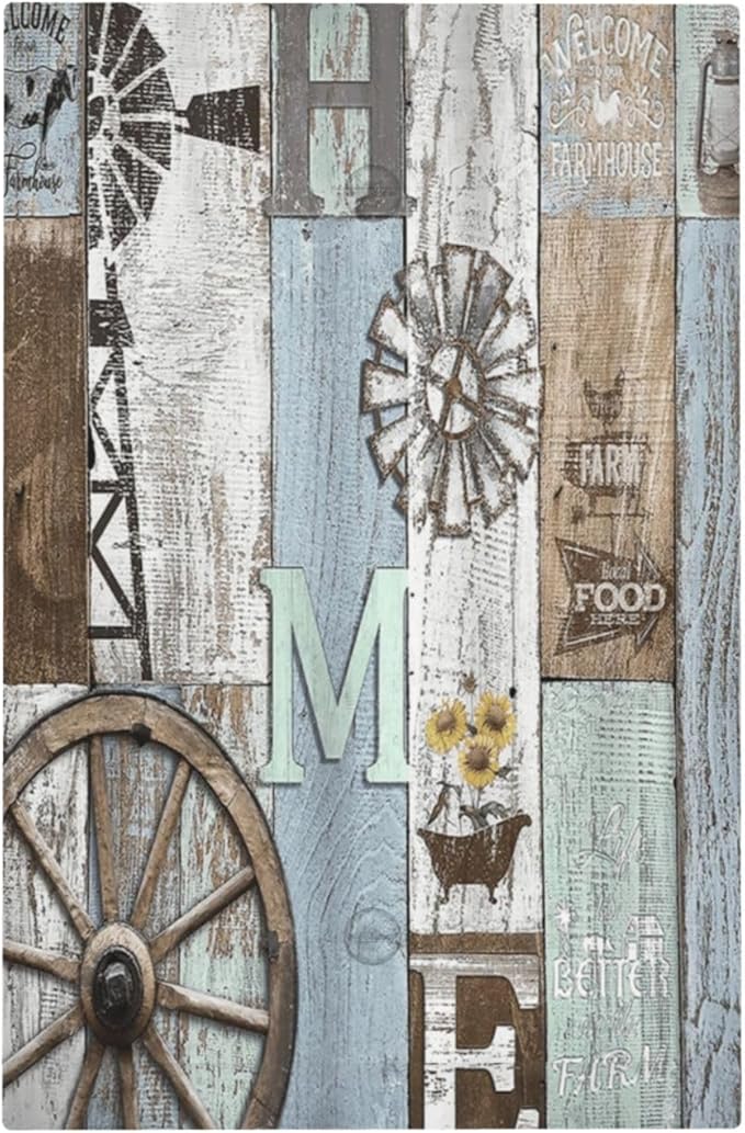 Rustic Western Barn Door Vintage Windmill Light Switch Cover Plate 1 Gang No Device Blank Electrical Wall Plates Faceplate Decorative Switch Plate Covers for Farmhouse Home Decor