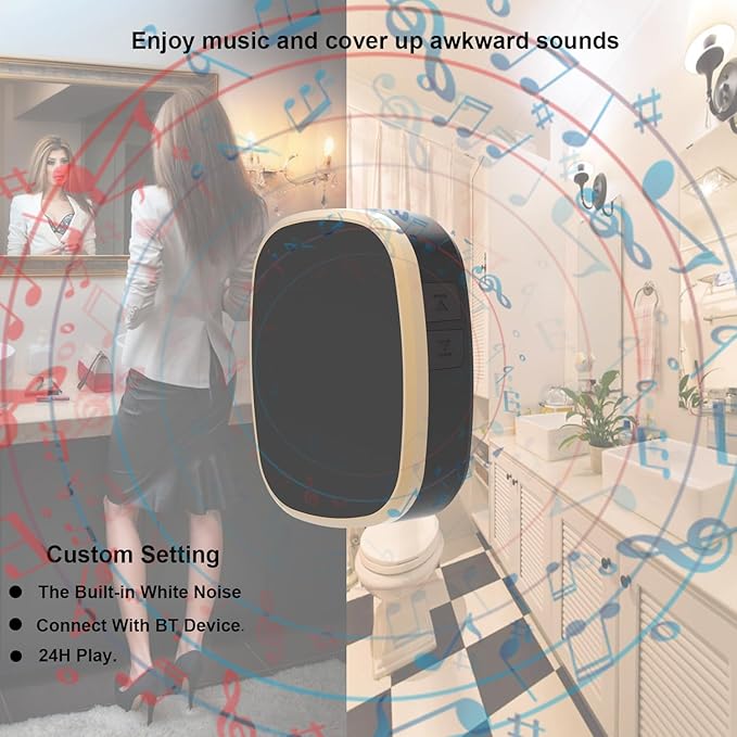 White Noise Sound Machine, 36 Relaxing Sounds Including Natural Soothing Sounds and Sleep Noise, Speaker for Home, Office, Hotel，Toilet，for Portable Travel. (Dark Black, smal)