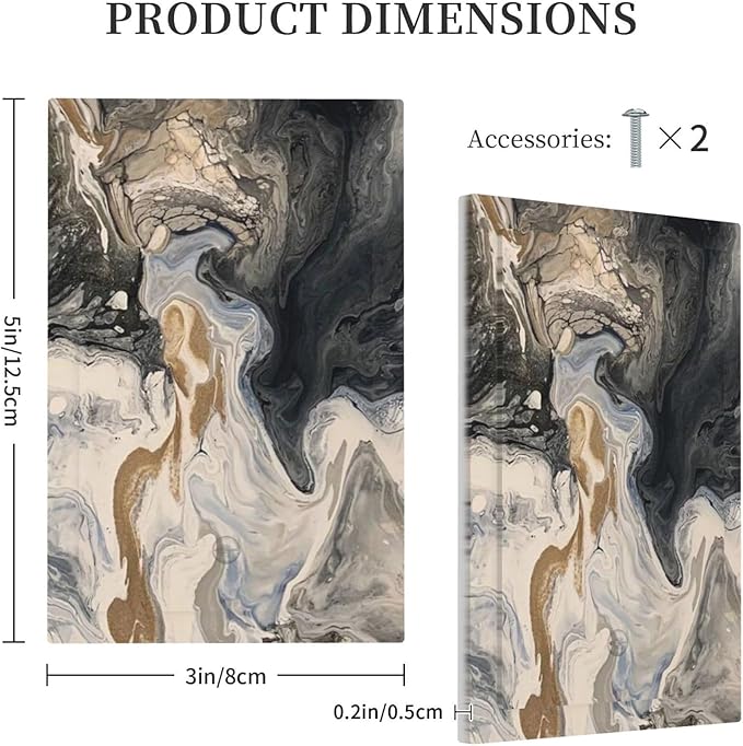 Light Switch Cover Plate Black Gold Swirl Fluid Painting Marble 1 Gang No Device Blank Electrical Wall Plates Faceplate Decorative Switch Plate For Bathroom Kitchen Decor